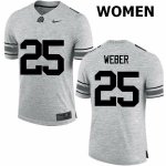 NCAA Ohio State Buckeyes Women's #25 Mike Weber Gray Nike Football College Jersey ESZ8345UU